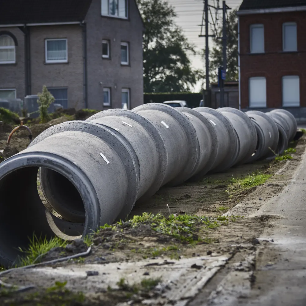 rioleringen liggen klaar voor infrastructuurwerken