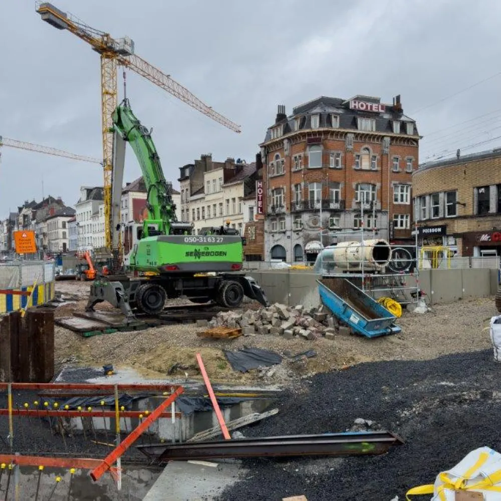 Bouw- en infrastructuurwerken in een grote stad